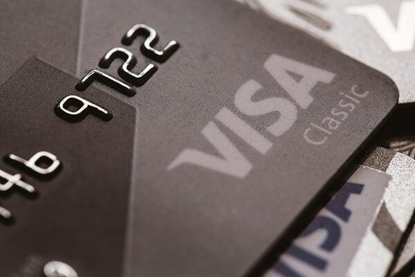 Close up of a Visa credit card